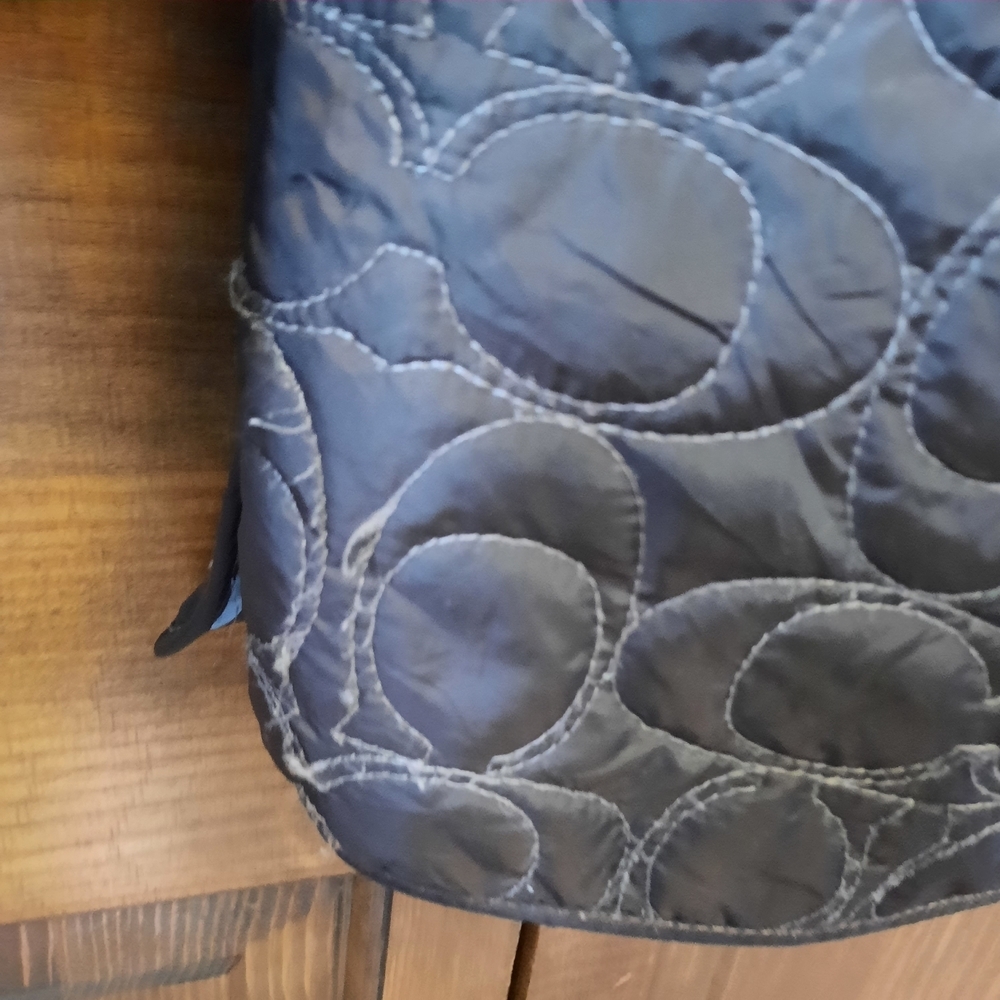 Coach Quilted Signature C Barn Jacket Chocolate Brown Embroidered Logo Size XL - Picture 15 of 16